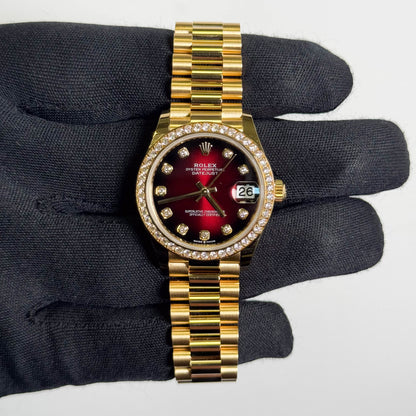 Rolex Datejust 31mm Red Ombre Dial Watch Ref# 278288RBR - Happy Jewelers Fine Jewelry Lifetime Warranty