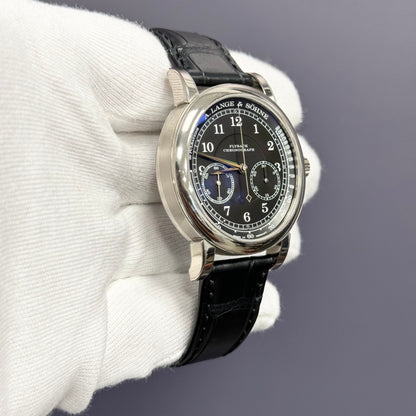 A. Lange & Sohne 1815 39.5mm Black Dial Watch Ref# 414.028 - Happy Jewelers Fine Jewelry Lifetime Warranty