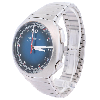 H. Moser & Cie Streamliner Flyback 40mm Stainless Steel  Blue Fume Dial Watch Reference# 6902-1201 - Happy Jewelers Fine Jewelry Lifetime Warranty