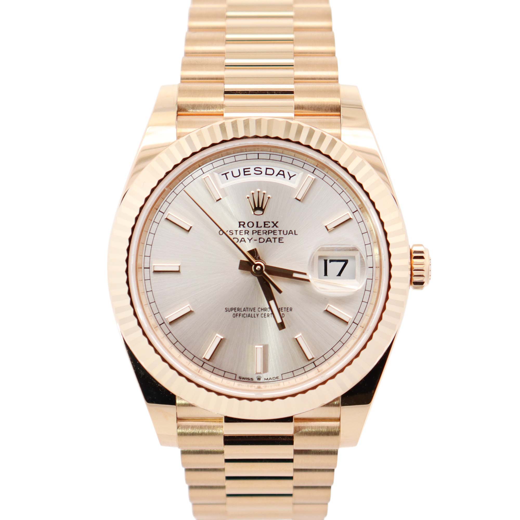 Rolex Day-Date 40mm Silver Dial Watch Ref# 228238 - Happy Jewelers Fine Jewelry Lifetime Warranty