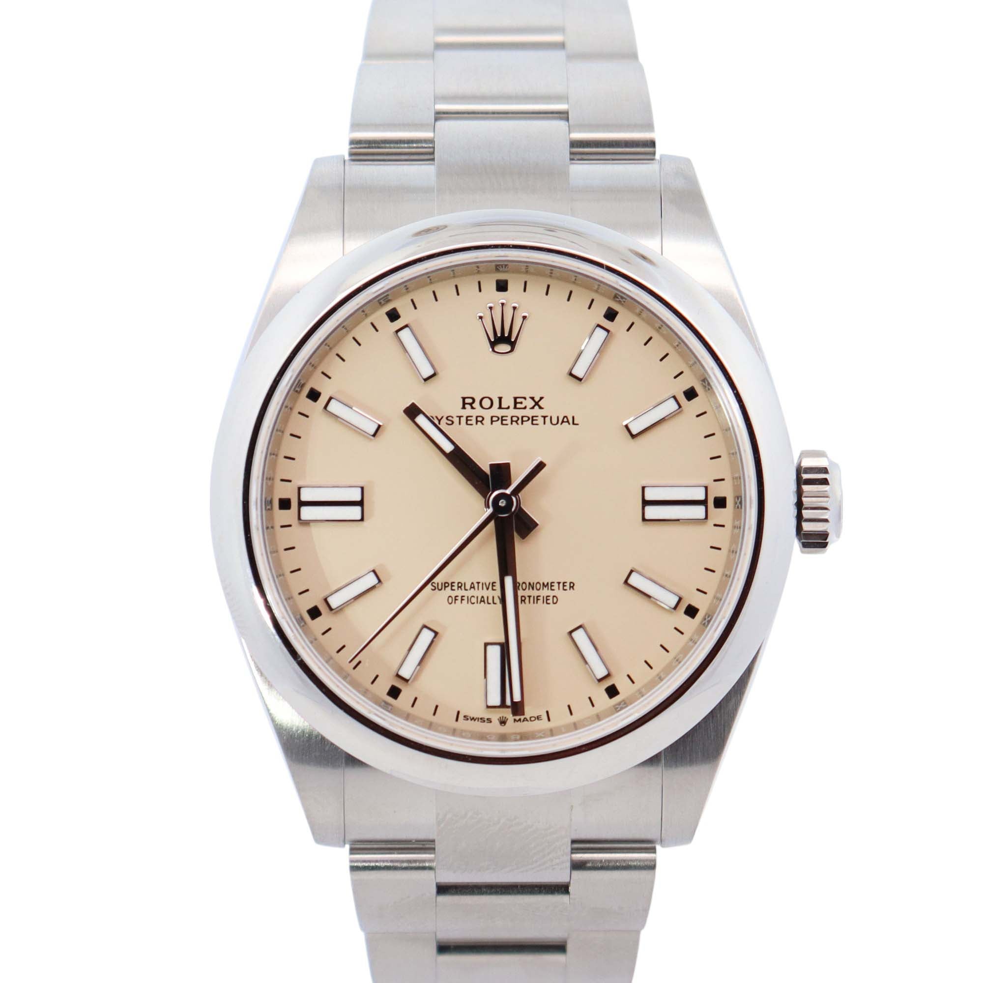 Rolex Oyster Perpetual 41mm Beige Dial Watch Ref# 134300 - Happy Jewelers Fine Jewelry Lifetime Warranty