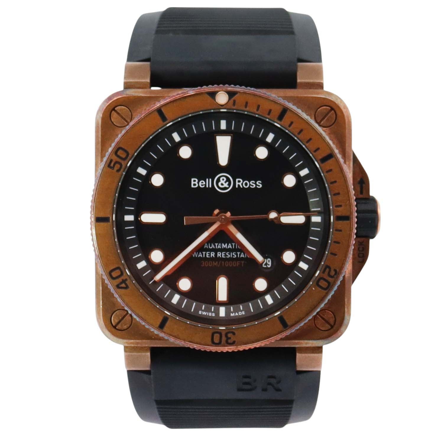 Bell & Ross Diver 42mm Black Dial Watch Ref# BR0392-D-BL-BR/SCA - Happy Jewelers Fine Jewelry Lifetime Warranty