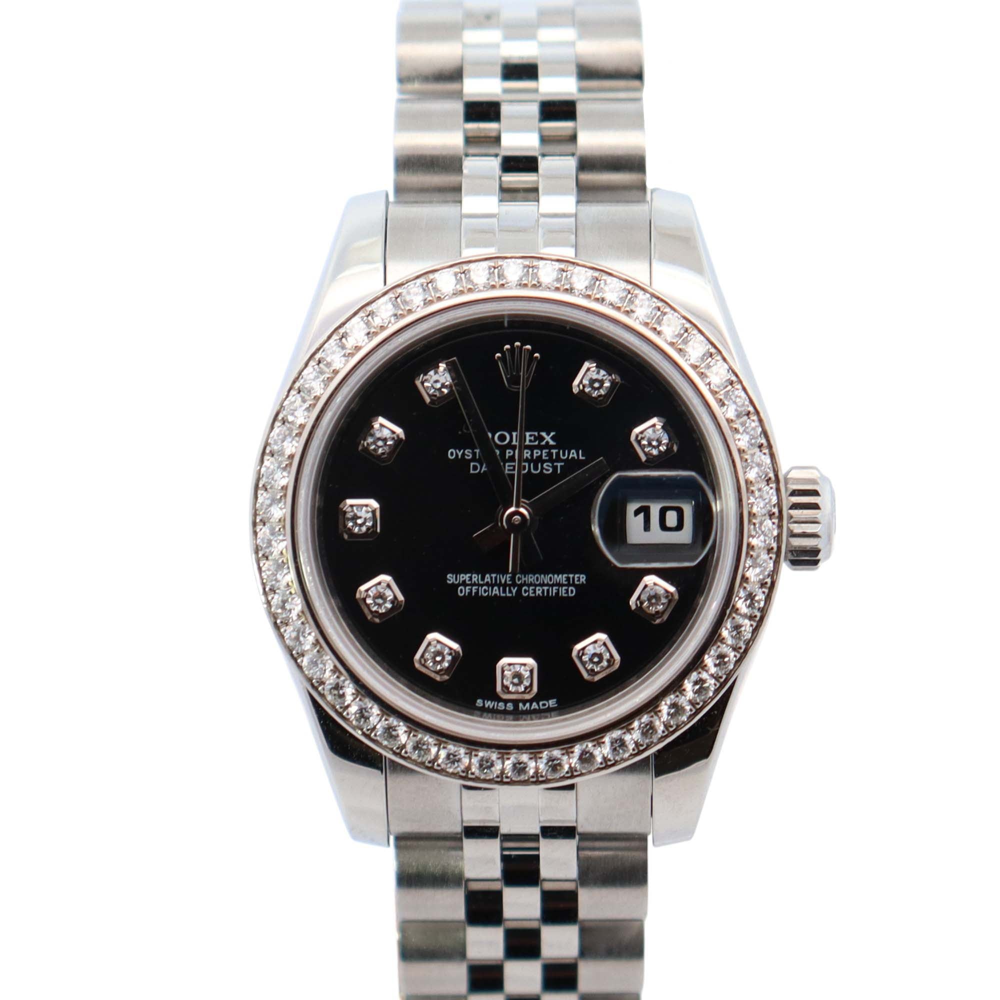 Rolex Datejust 26mm Black Dial Watch Ref# 179384 - Happy Jewelers Fine Jewelry Lifetime Warranty