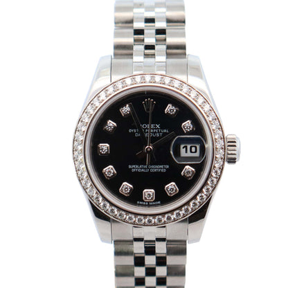 Rolex Datejust 26mm Black Dial Watch Ref# 179384 - Happy Jewelers Fine Jewelry Lifetime Warranty
