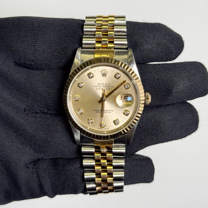 Rolex Datejust 36mm Champagne Dial Watch Ref# 16233 - Happy Jewelers Fine Jewelry Lifetime Warranty