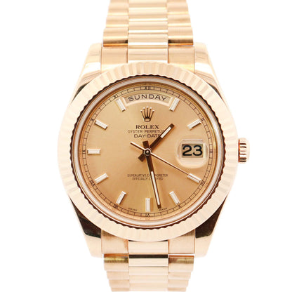 Rolex Day-Date 41mm Champagne Dial Watch Ref# 218238 - Happy Jewelers Fine Jewelry Lifetime Warranty