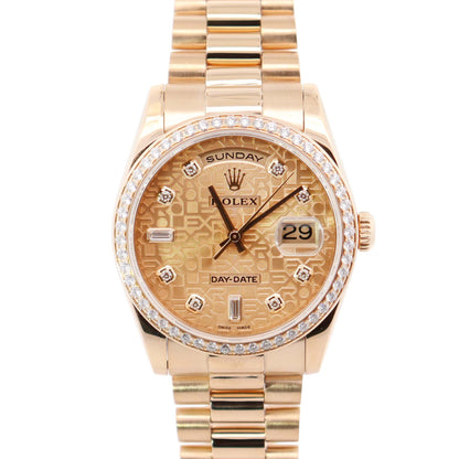 Rolex Day-Date 36mm Champagne Dial Watch Ref# 118348 - Happy Jewelers Fine Jewelry Lifetime Warranty