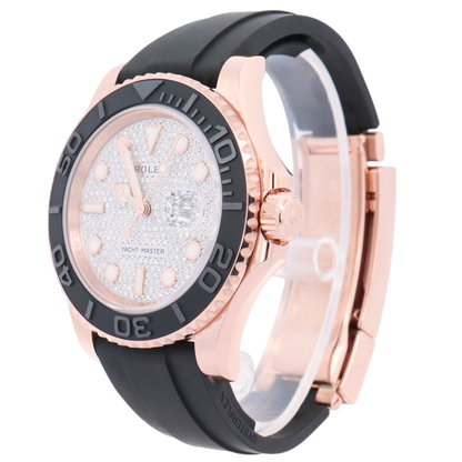 Rolex Yachtmaster 40mm Rose Gold Factory Pave Diamond Watch Reference# 126655 - Happy Jewelers Fine Jewelry Lifetime Warranty