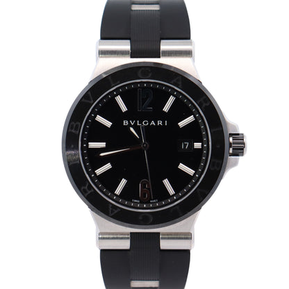 Bvlgari Diagono 42mm Black Dial Watch Ref# DG 42 SC - Happy Jewelers Fine Jewelry Lifetime Warranty