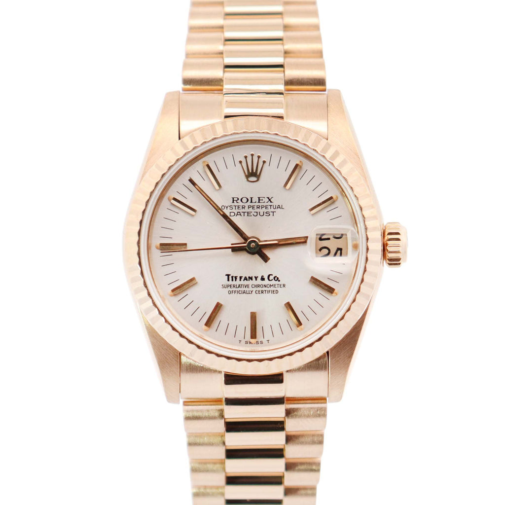 Rolex Datejust 31mm Tiffany & Co. Silver Dial Watch Ref# 68278
