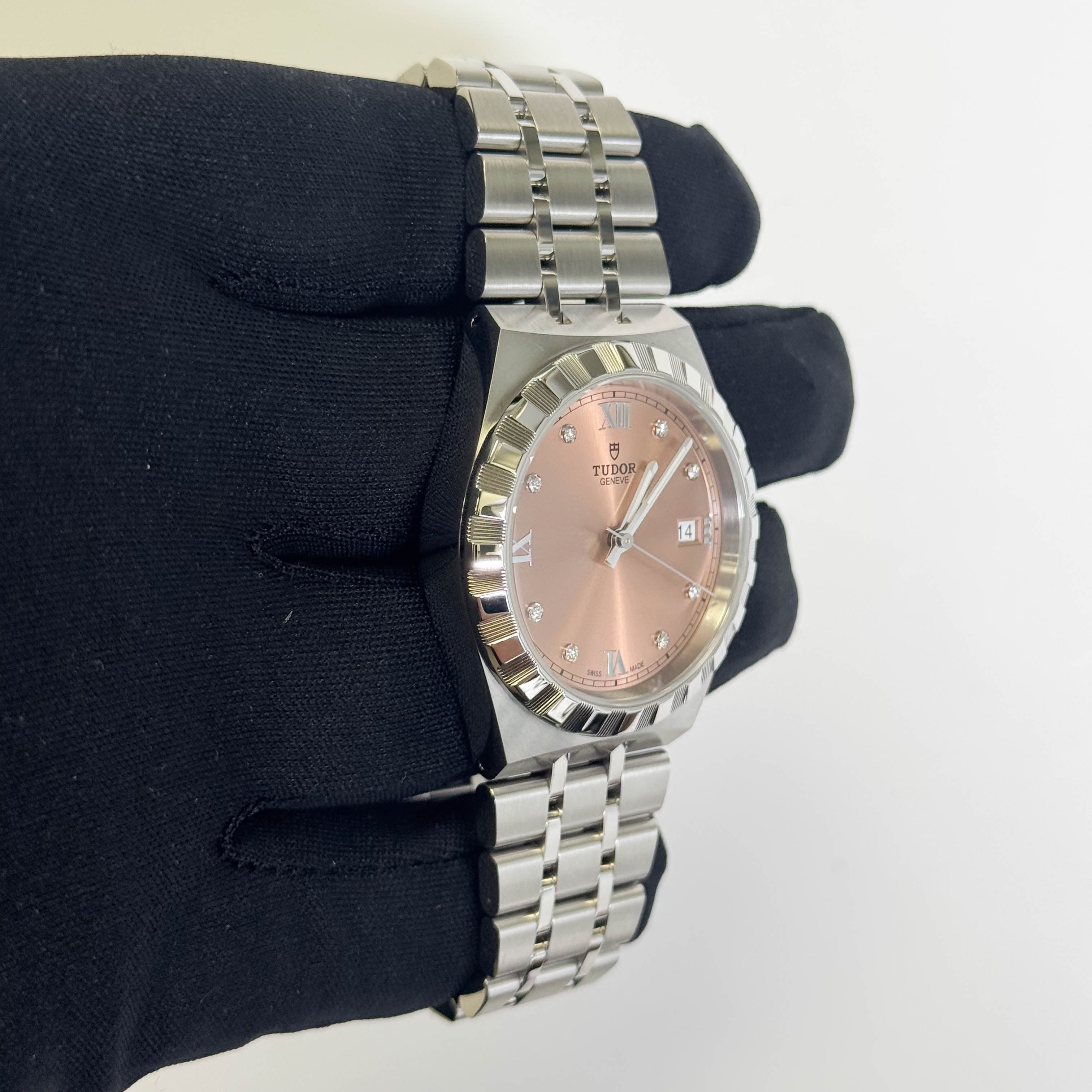 Tudor Royal 38mm Salmon Dial Watch Ref# 28500 – Happy Jewelers