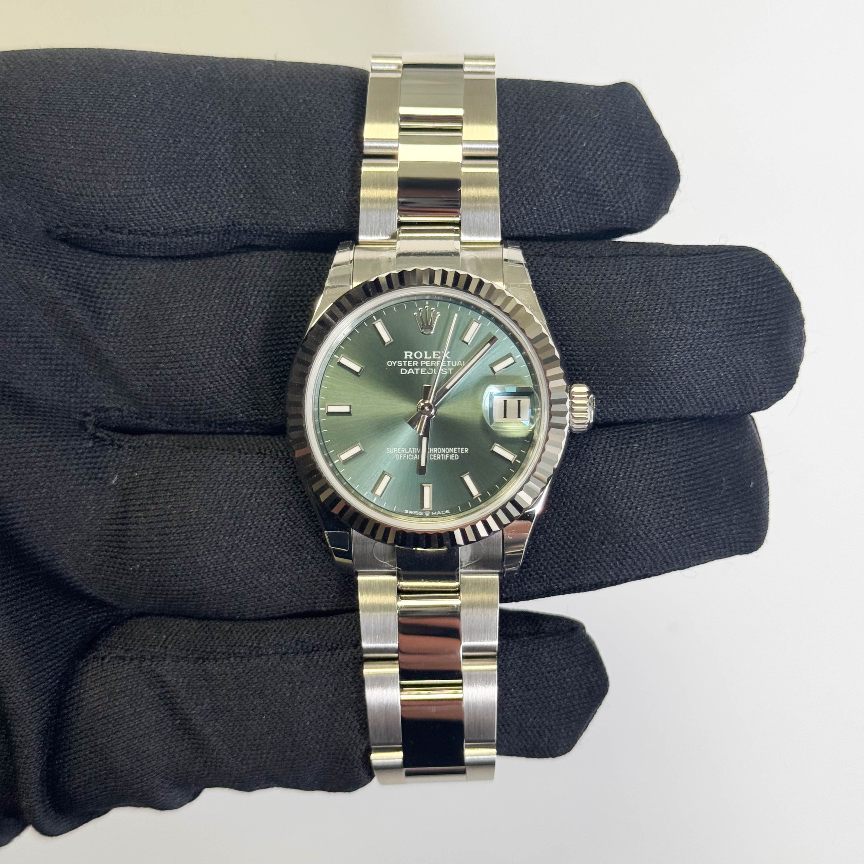 Rolex Datejust 31mm Green Stick Dial Watch Ref# 278274