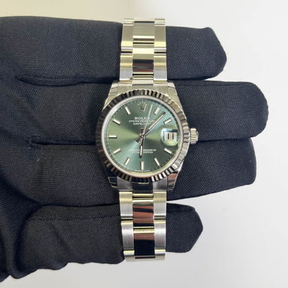 Rolex Datejust 31mm Green Stick Dial Watch Ref# 278274