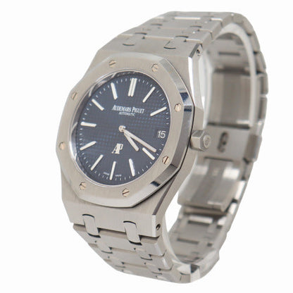 NEW! Audemars Piguet Royal Oak "Jumbo" Extra Thin Stainless Steel 39mm Blue “Petite Tapisserie” Dial Watch Reference# 15202ST.OO.1240ST.01 - Happy Jewelers Fine Jewelry Lifetime Warranty