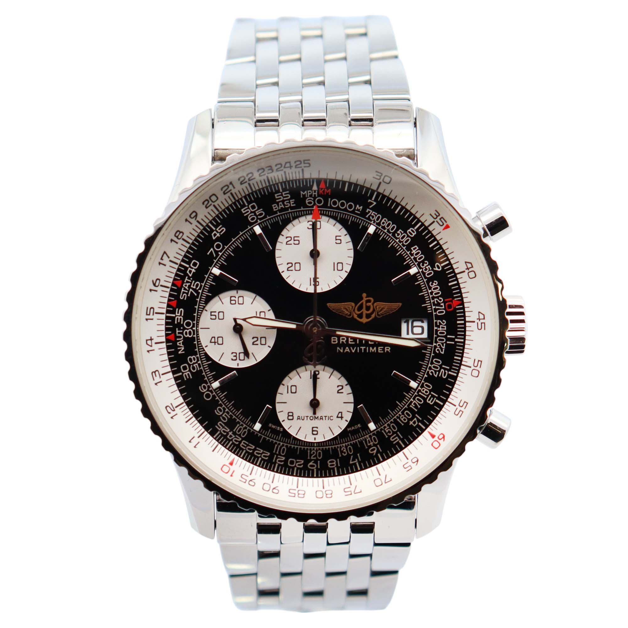 Breitling Navitimer 42mm Black Dial Watch Ref# A13322 - Happy Jewelers Fine Jewelry Lifetime Warranty