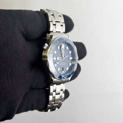 Omega Seamaster 42mm Blue Wave Dial Watch Ref# 210.30.42.20.03.001