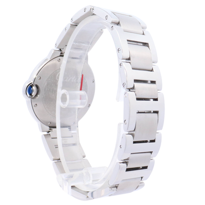 Cartier Ballon Bleu 36mm Stainless Steel Silver Roman Dial Watch Reference# W69011Z4 - Happy Jewelers Fine Jewelry Lifetime Warranty