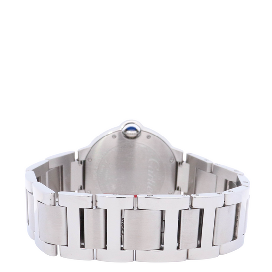 Cartier Ballon Bleu 36mm Stainless Steel Silver Roman Dial Watch Reference# W69011Z4 - Happy Jewelers Fine Jewelry Lifetime Warranty