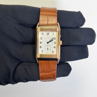 Jaeger-LeCoultre Reverso Duo Rose Gold 26mm x 42mm White & Black Dial Watch Ref# 270.240.544 - Happy Jewelers Fine Jewelry Lifetime Warranty