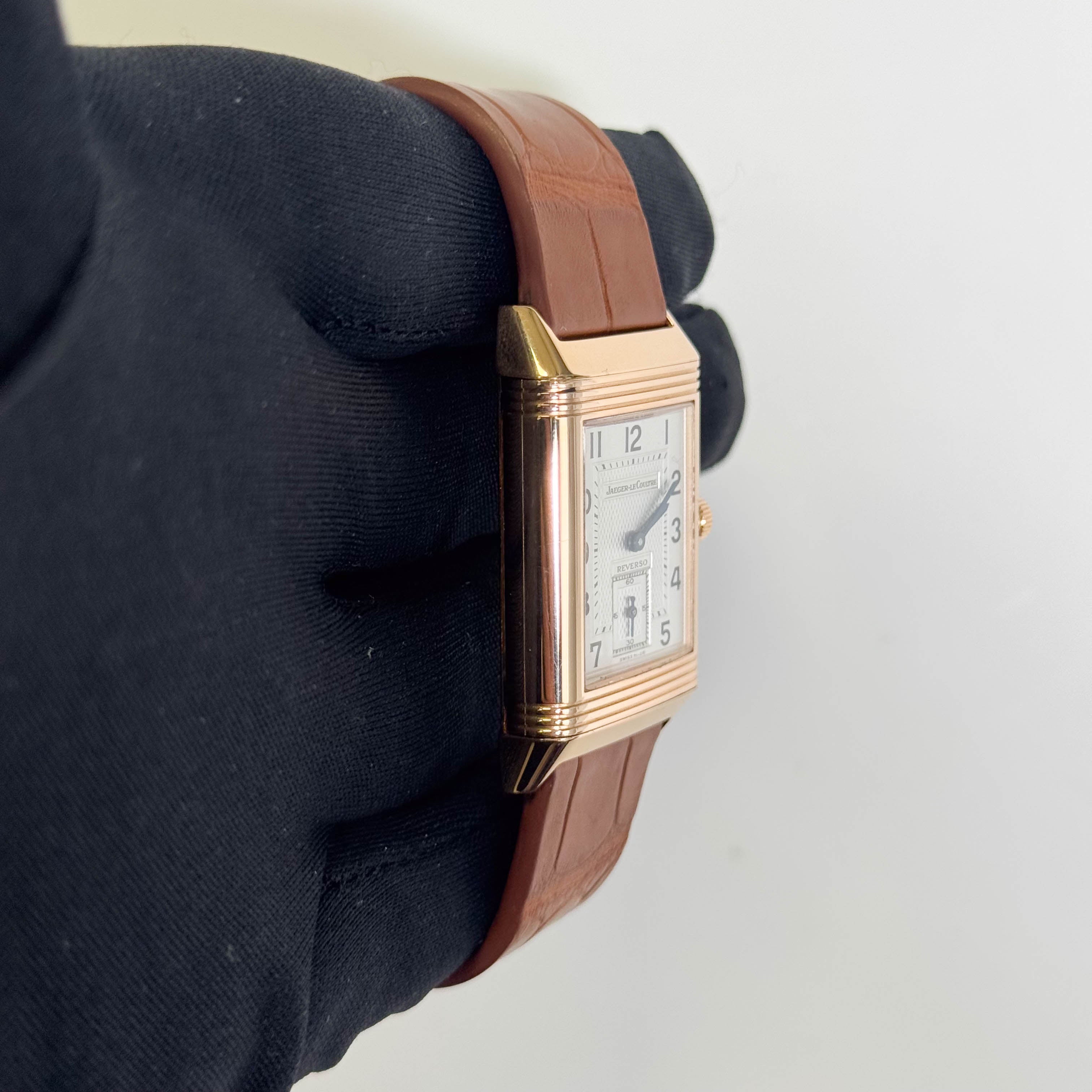 Jaeger-LeCoultre Reverso Duo Rose Gold 26mm x 42mm White & Black Dial Watch Ref# 270.240.544 - Happy Jewelers Fine Jewelry Lifetime Warranty