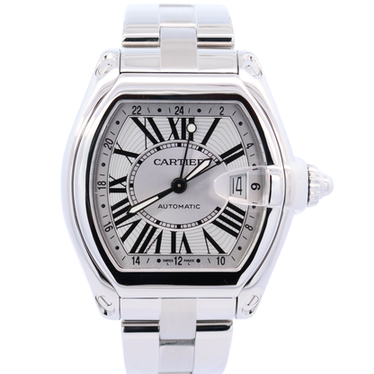Cartier Roadster 39mm Stainless Steel Silver Roman Dial Watch Reference# W62025V3 - Happy Jewelers Fine Jewelry Lifetime Warranty