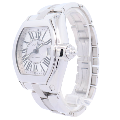 Cartier Roadster 39mm Stainless Steel Silver Roman Dial Watch Reference# W62025V3 - Happy Jewelers Fine Jewelry Lifetime Warranty