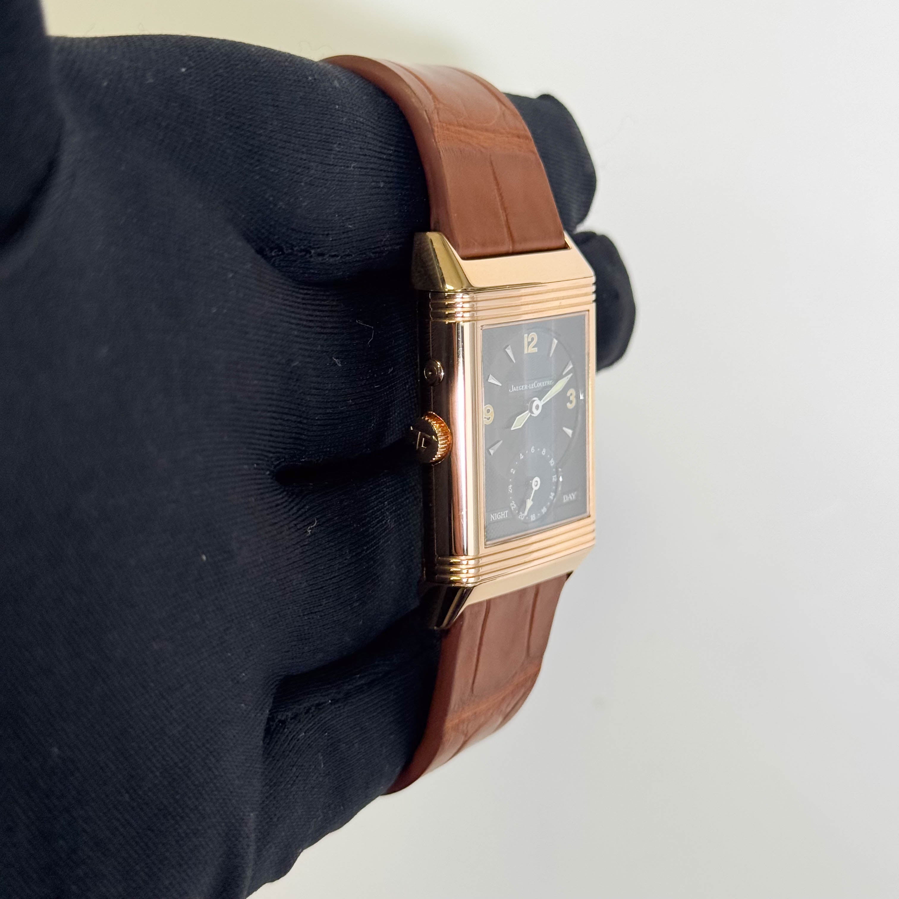 Jaeger-LeCoultre Reverso Duo Rose Gold 26mm x 42mm White & Black Dial Watch Ref# 270.240.544 - Happy Jewelers Fine Jewelry Lifetime Warranty