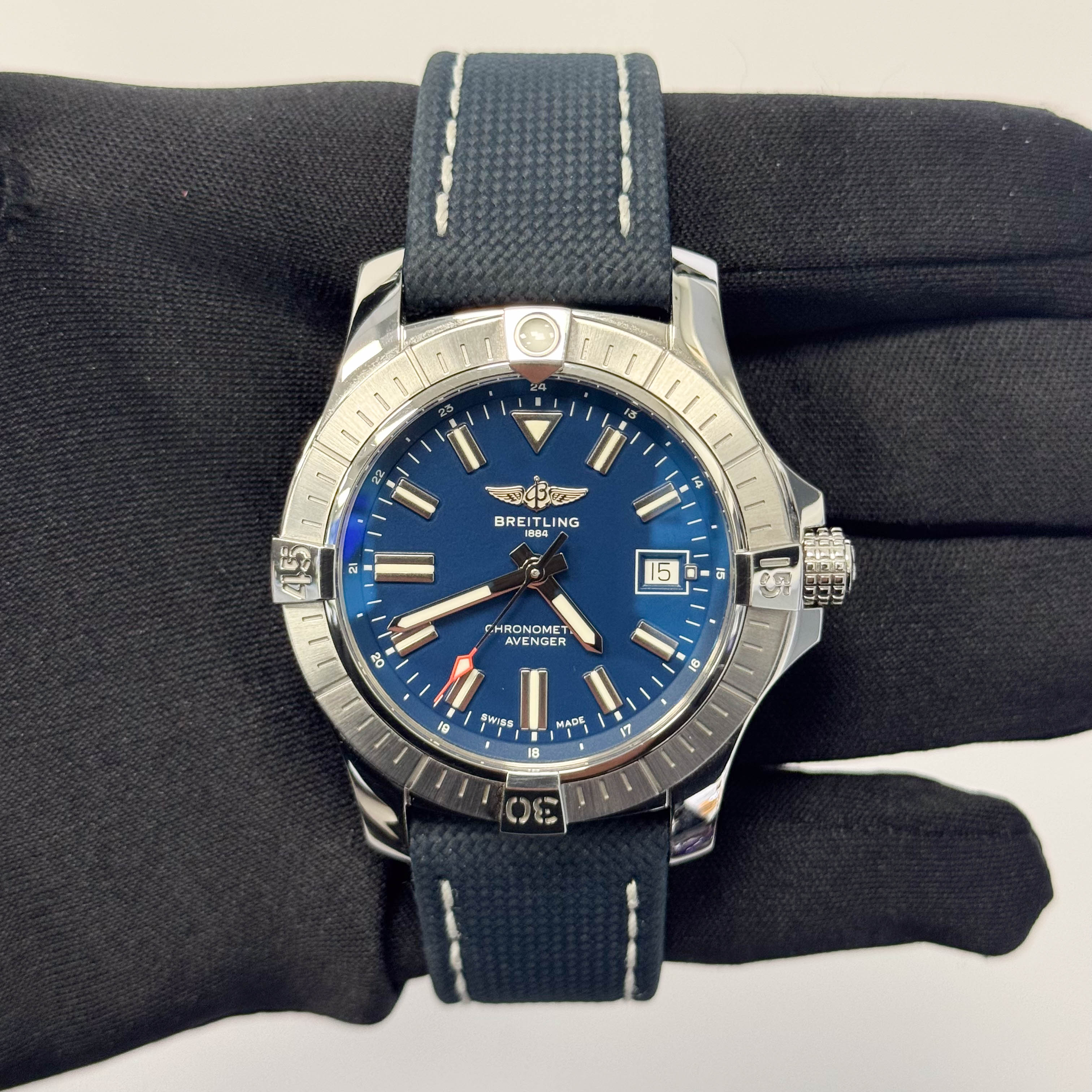 Breitling Avenger 43mm Blue Dial Watch Ref# A17318 - Happy Jewelers Fine Jewelry Lifetime Warranty