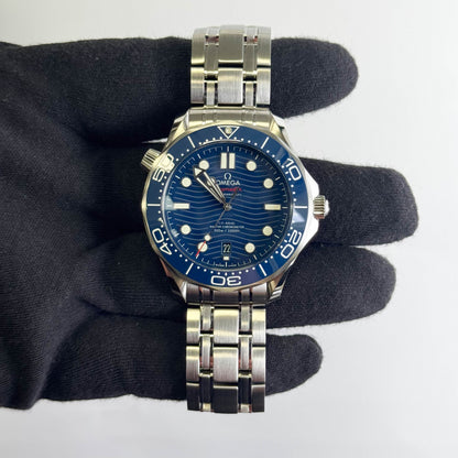 Omega Seamaster 42mm Blue Wave Dial Watch Ref# 210.30.42.20.03.001