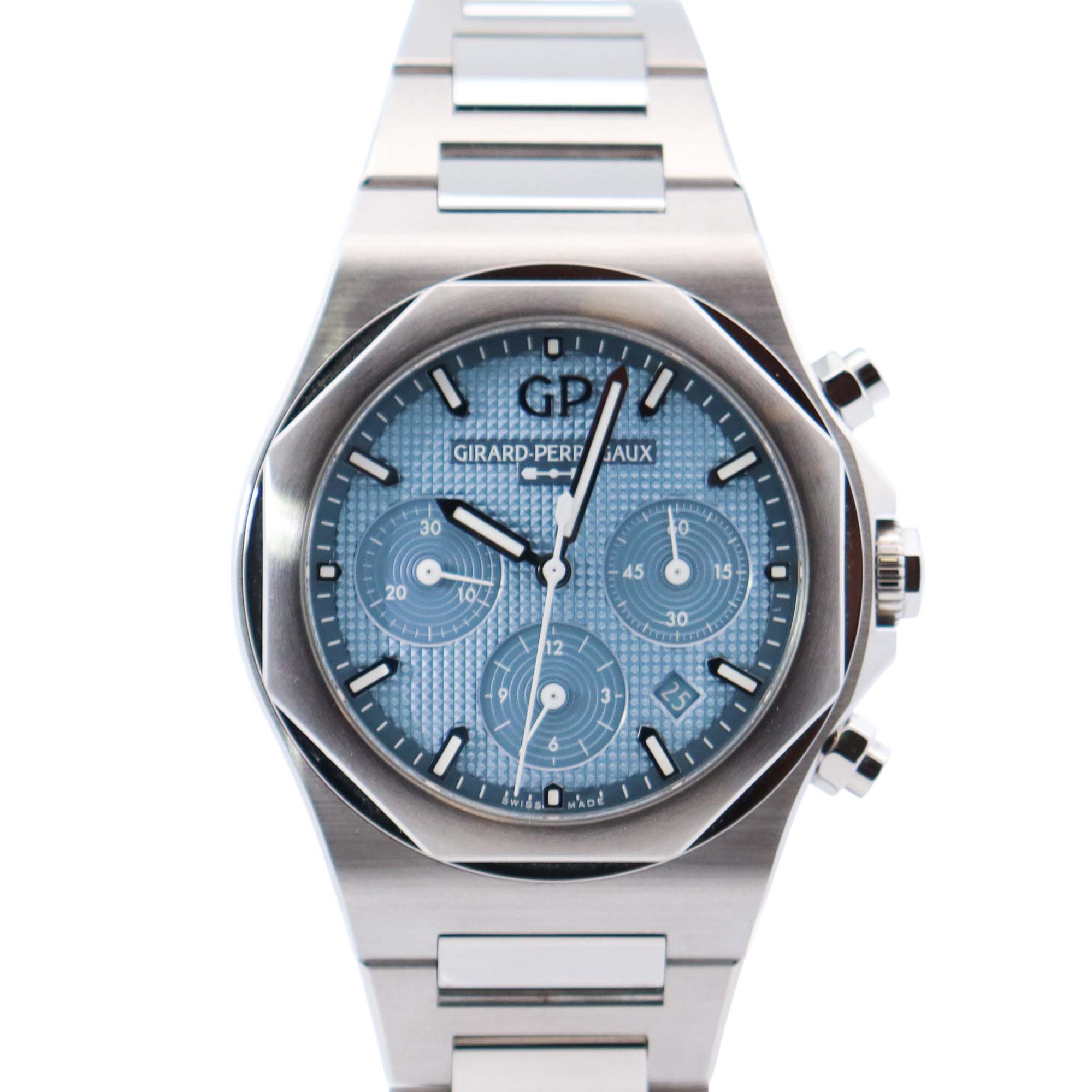 Girard Perregaux Laureato 42mm Blue Dial Watch Ref# 81020-11-3370-1GM - Happy Jewelers Fine Jewelry Lifetime Warranty