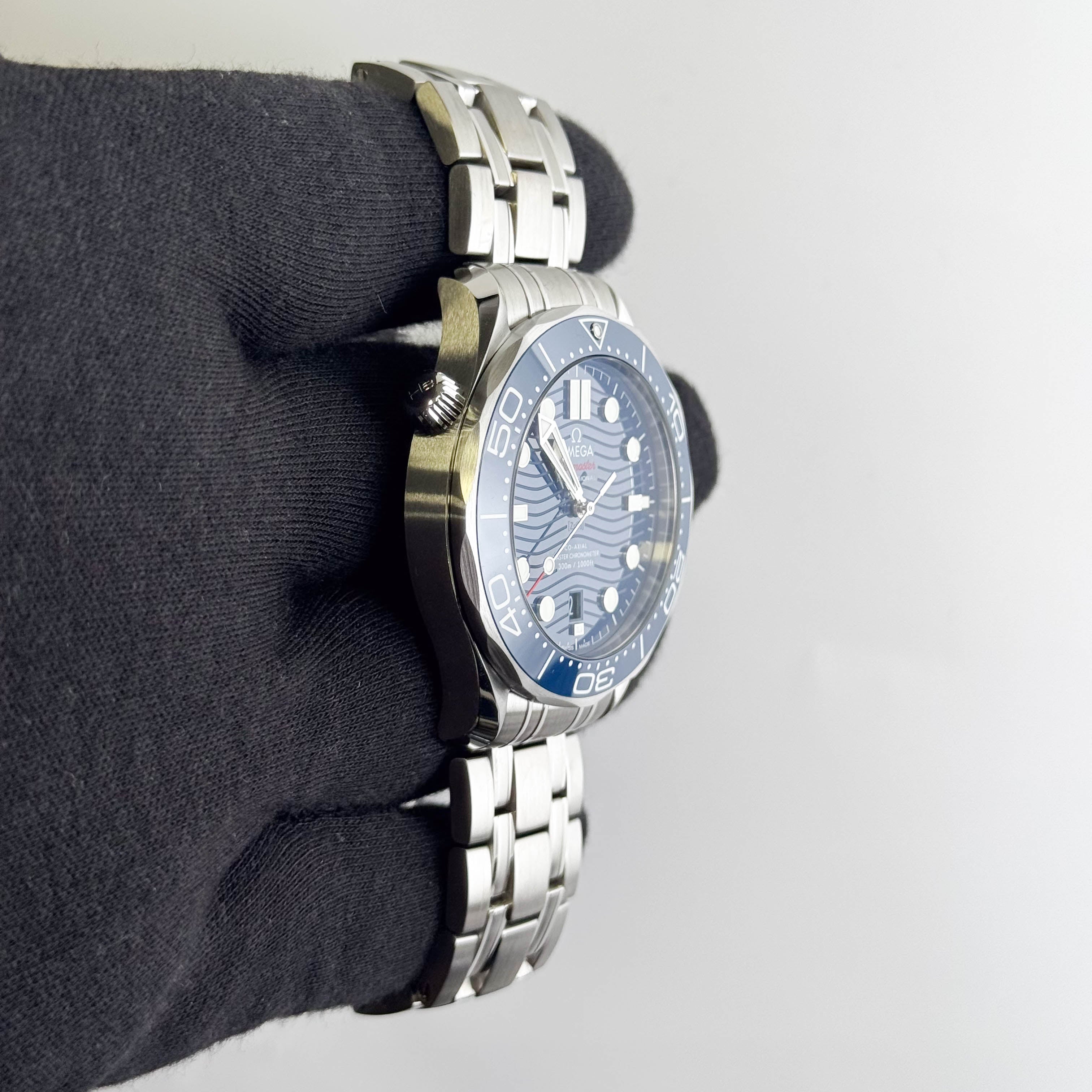 Omega Seamaster 42mm Blue Wave Dial Watch Ref# 210.30.42.20.03.001