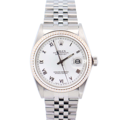 Rolex Datejust 36mm White Dial Watch Ref# 16014 - Happy Jewelers Fine Jewelry Lifetime Warranty