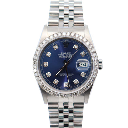 Rolex Datejust 36mm Blue Dial Watch Ref# 16220 - Happy Jewelers Fine Jewelry Lifetime Warranty