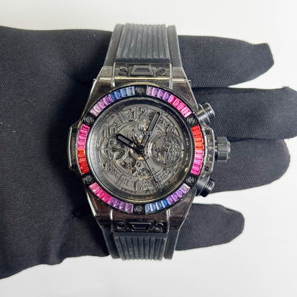 Hublot Big Bang Unico 45mm Skeleton Dial Watch Ref# 411.JB.4901.RT.4099
