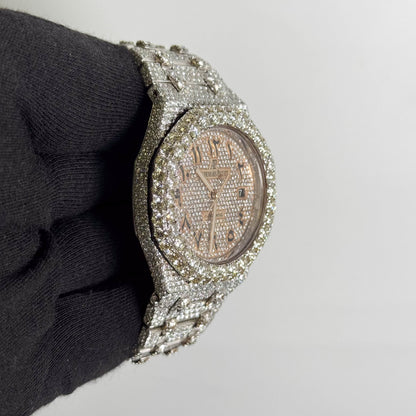 Audemars Piguet Mens Royal Oak ICED OUT 41mm PAVE Diamond Dial Watch Ref# 15400ST.OO.1220ST.03
