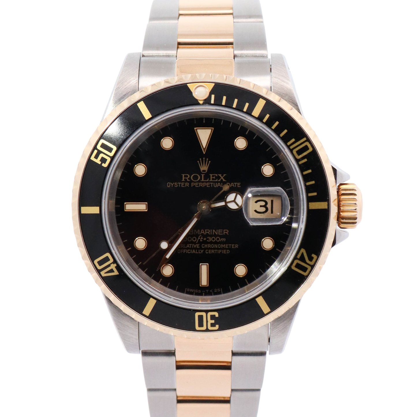 Rolex Submariner 40mm Yellow Gold & Stainless Steel Black Dot Dial Watch Reference# 16613 - Happy Jewelers Fine Jewelry Lifetime Warranty