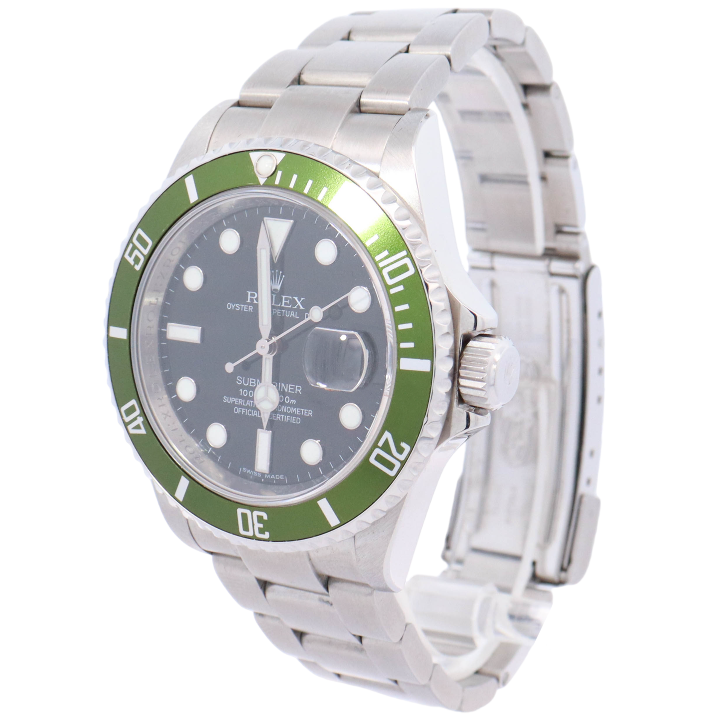 Rolex Submariner Date "Kermit" 40mm Stainless Steel Black Dot Dial Watch Reference# 16610V - Happy Jewelers Fine Jewelry Lifetime Warranty