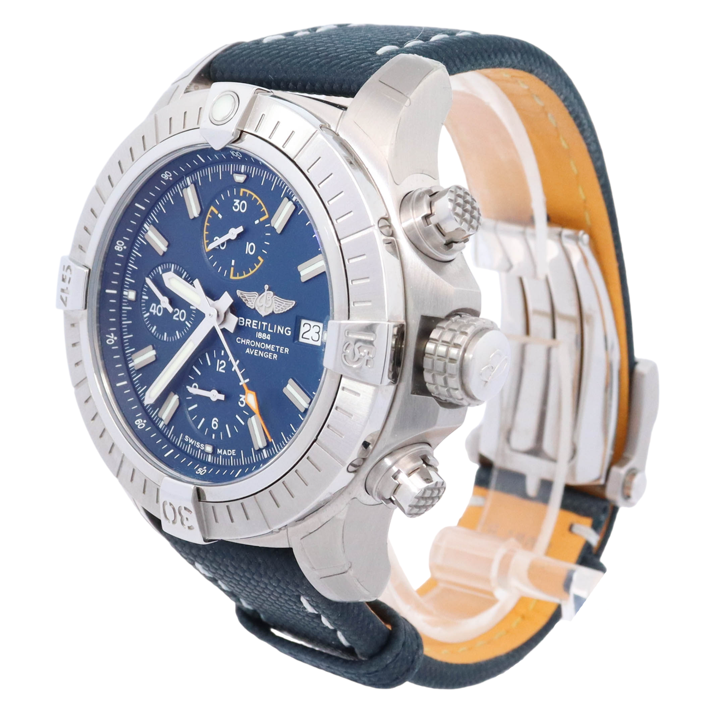 Load image into Gallery viewer, Breitling Avenger Chronograph Stainless Steel 45mm Blue Chronograph Dial Watch Reference# A13317101C1X2 - Happy Jewelers Fine Jewelry Lifetime Warranty
