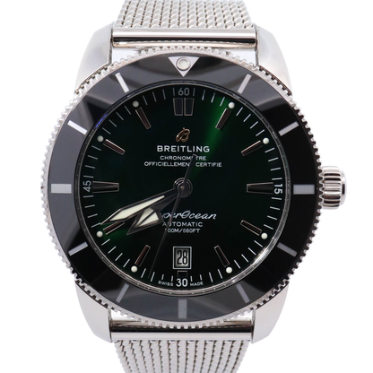 Breitling Superocean Heritage Stainless Steel 42 Green Stick Dial Watch Reference# AB2010121L1A1 - Happy Jewelers Fine Jewelry Lifetime Warranty