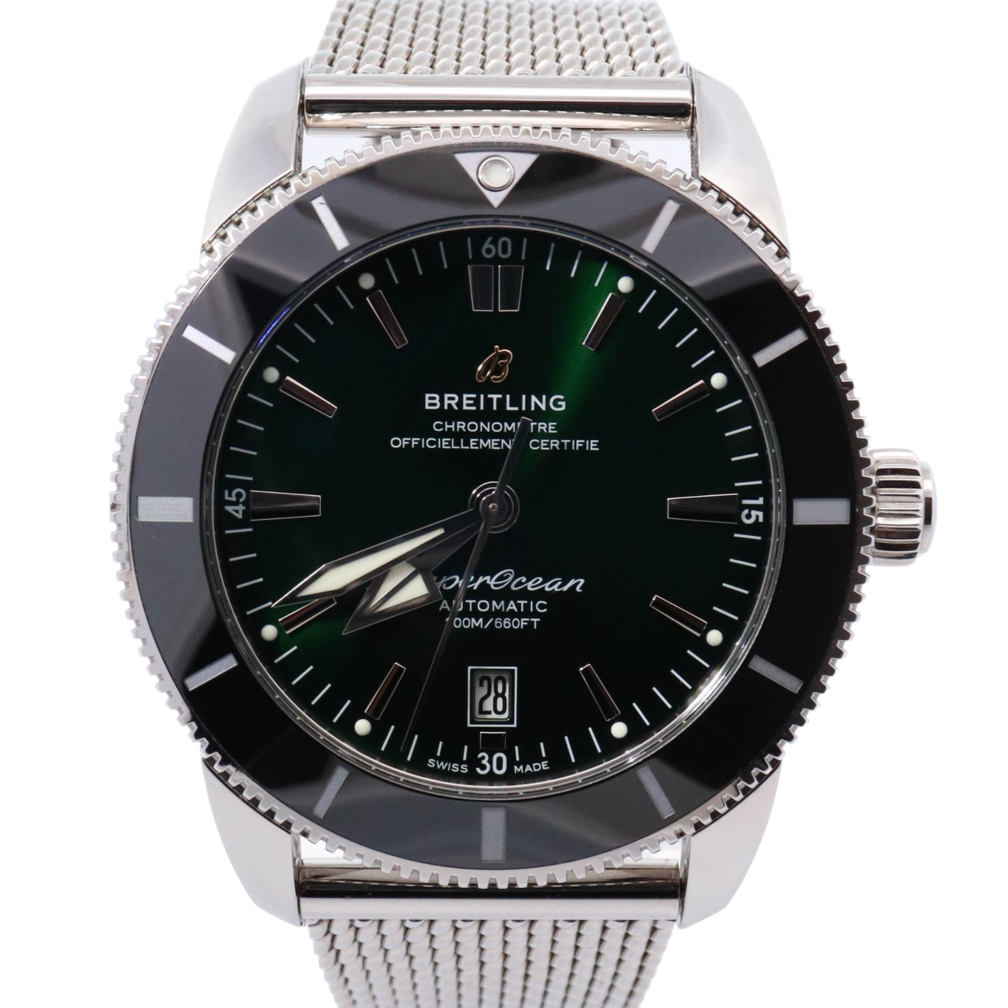 Load image into Gallery viewer, Breitling Superocean Heritage Stainless Steel 42 Green Stick Dial Watch Reference# AB2010121L1A1 - Happy Jewelers Fine Jewelry Lifetime Warranty
