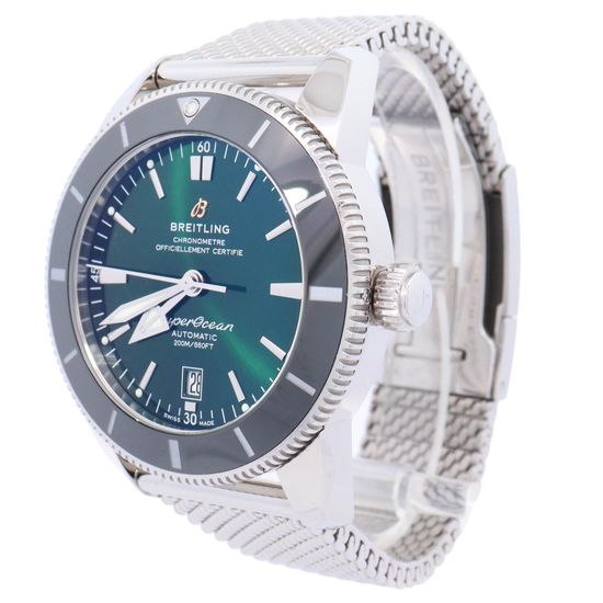 Breitling Superocean Heritage Stainless Steel 42 Green Stick Dial Watch Reference# AB2010121L1A1 - Happy Jewelers Fine Jewelry Lifetime Warranty
