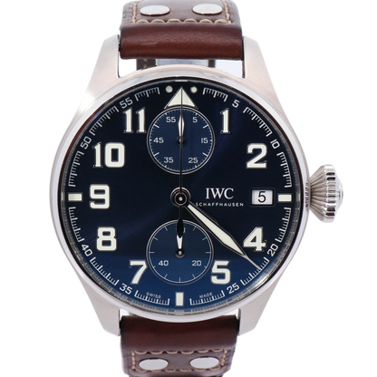 IWC Big Pilot 46mm Stainless Steel Blue Roman Dial Watch Reference# IW515202 - Happy Jewelers Fine Jewelry Lifetime Warranty
