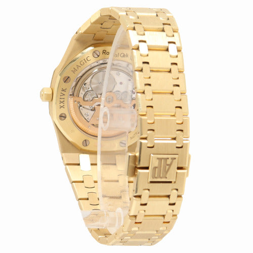 Audemars Piguet Royal Oak "Jumbo" 24k Magic World Tour Yellow Gold 39mm Yellow Gold "Petit Tapisserie" Dial Watch Reference# 15202ST.OO.1240ST.01 - Happy Jewelers Fine Jewelry Lifetime Warranty