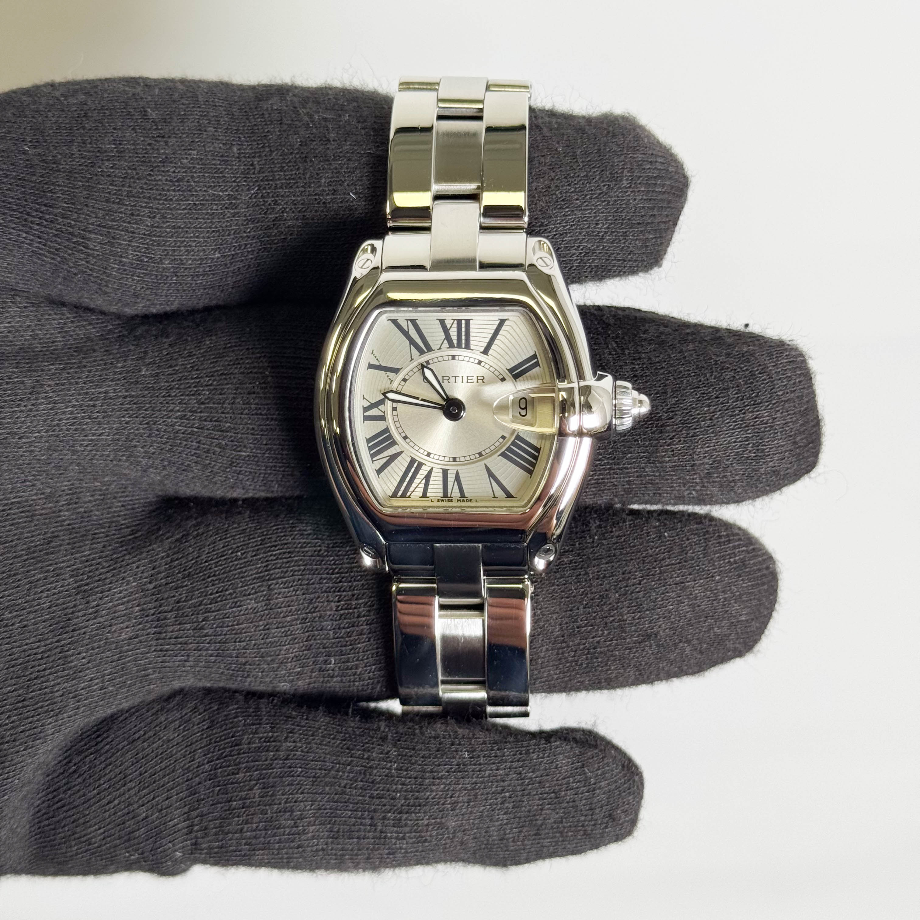 Cartier Roadster Stainless Steel 31mm Silver Dial Watch Ref# W62016V3
