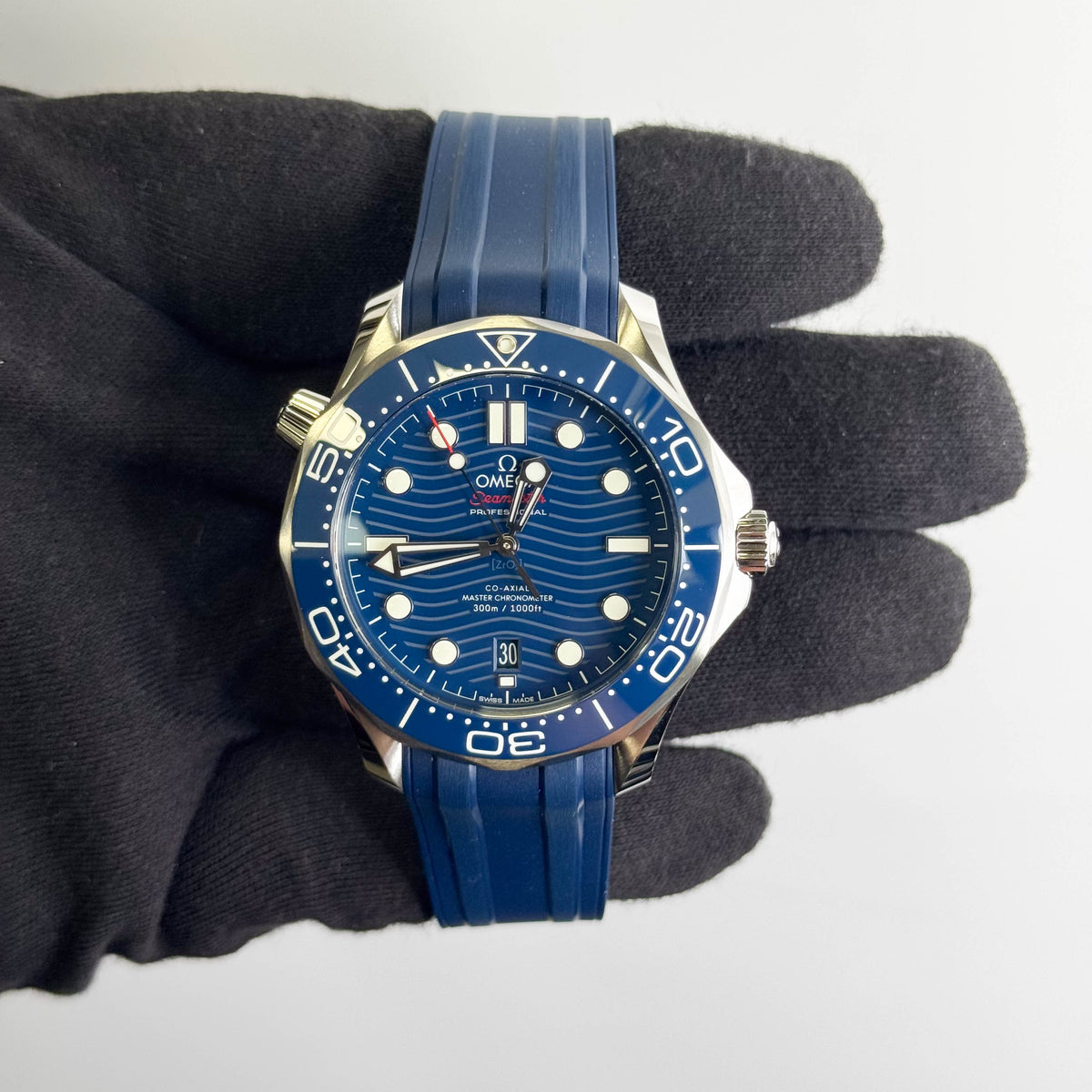 Omega Seamaster 42mm Blue Wave Dial Watch Ref# 210.32.42.20.03.001