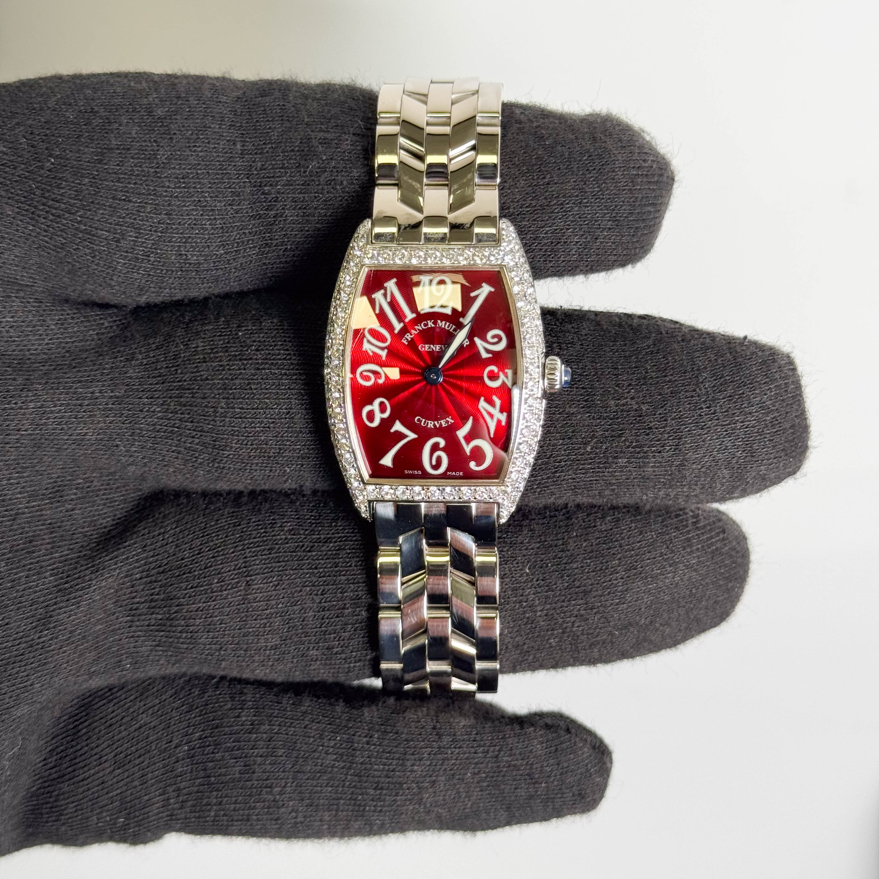 Franck Muller Cintree Curvex 25mm Red Dial Watch