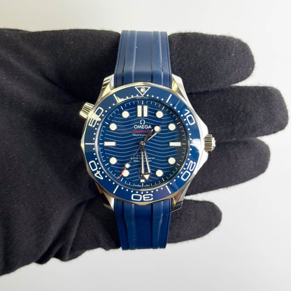 Omega Seamaster 42mm Blue Wave Dial Watch Ref# 210.32.42.20.03.001
