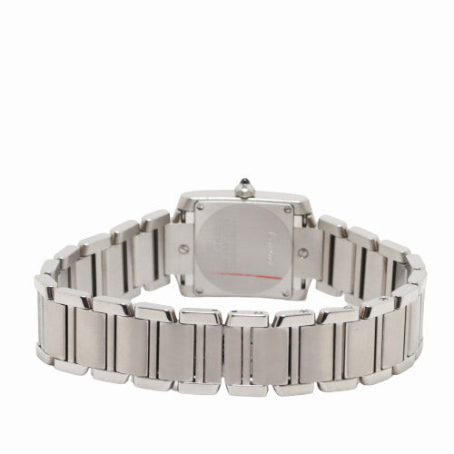 Cartier Ladies Tank Francaise Stainless Steel 25mm x 20mm White Roman Dial Watch Reference# W51008Q3 - Happy Jewelers Fine Jewelry Lifetime Warranty