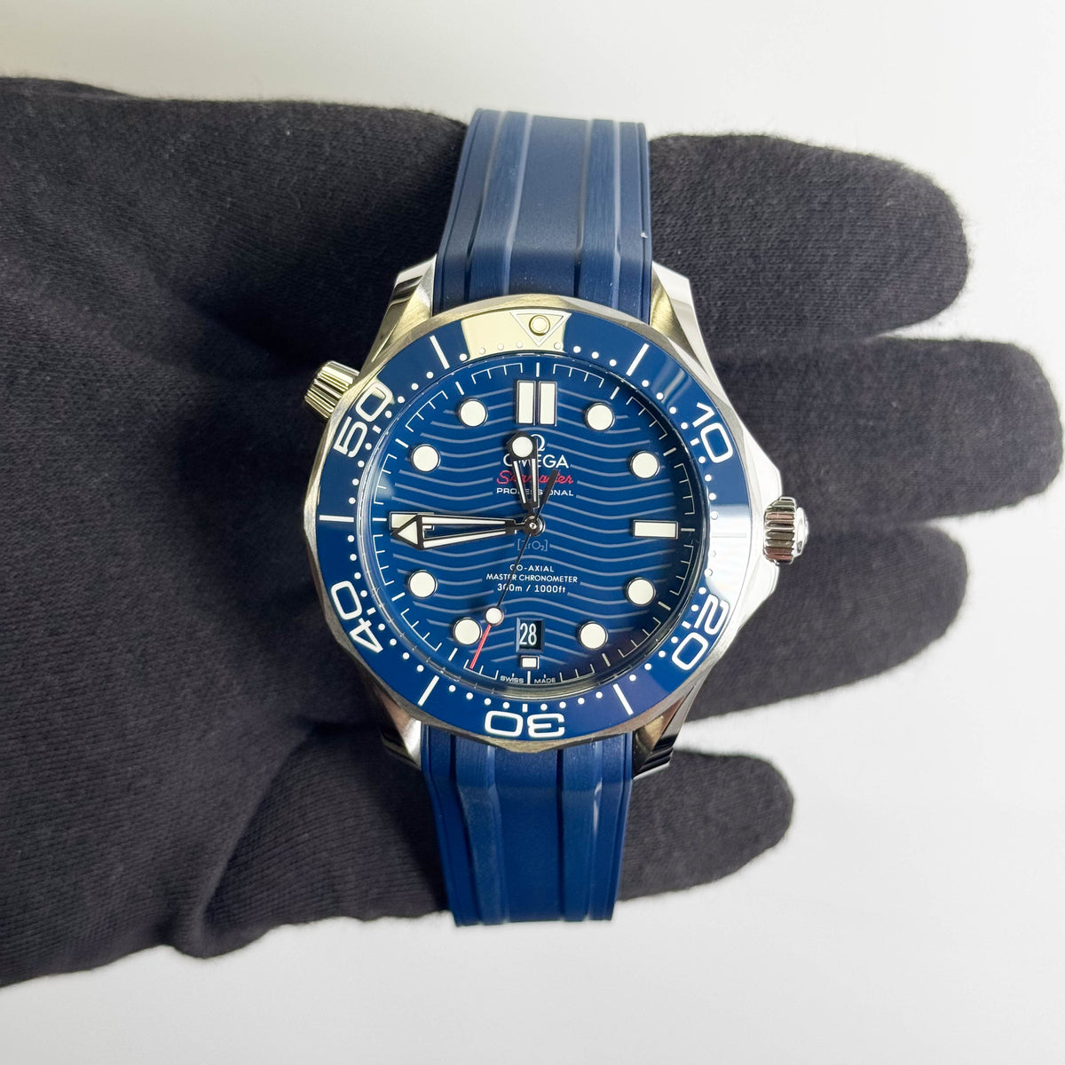 Omega Seamaster 42mm Blue Wave Dial Watch Ref# 210.32.42.20.03.001