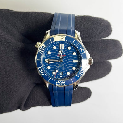 Omega Seamaster 42mm Blue Wave Dial Watch Ref# 210.32.42.20.03.001